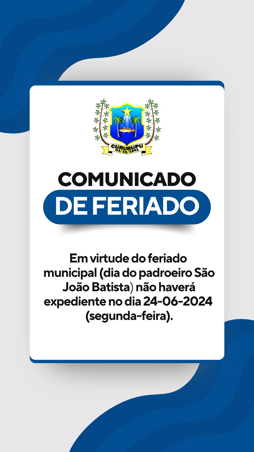 COMUNICADO DE FERIADO
