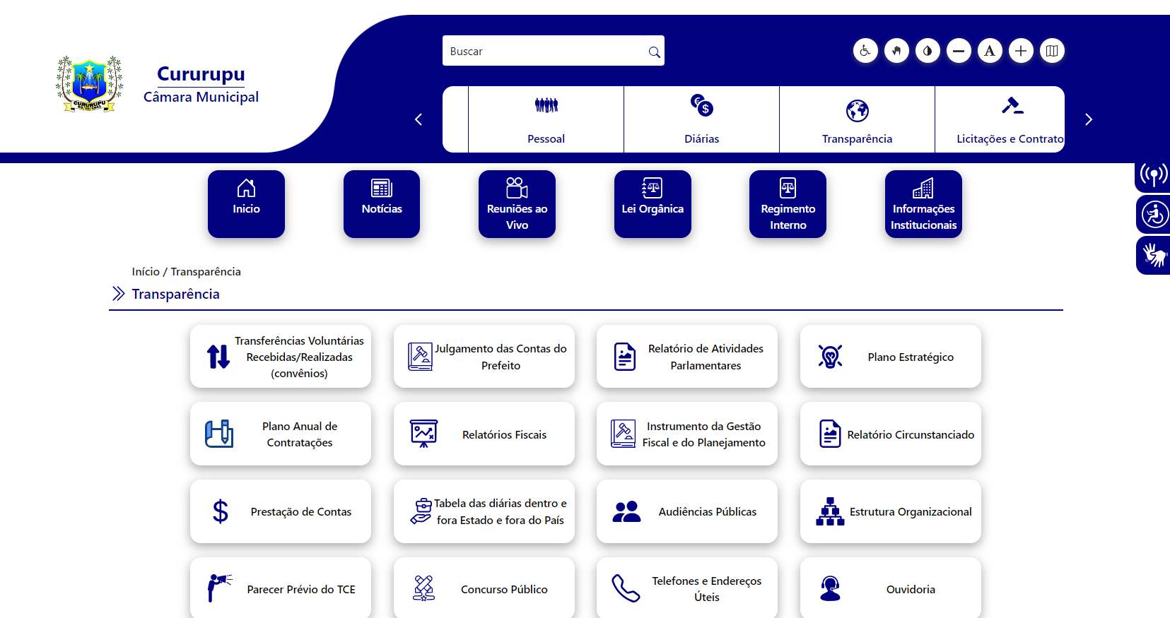 O novo portal da transparência da Câmara Municipal de Cururupu - MA